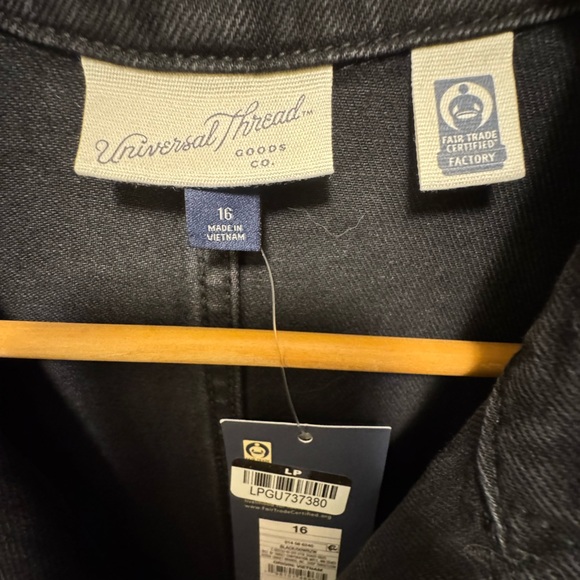 Universal Thread Women's Size 16 Sleeve Baggy Denim Utility Black Jumpsuit - Picture 4 of 7